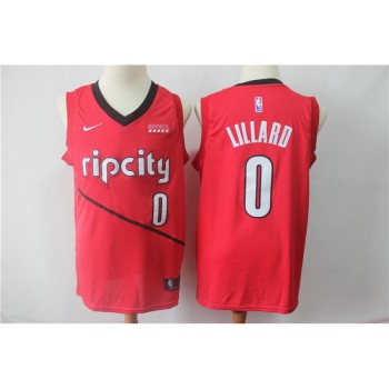 Men's Portland Trail Blazers #0 Damian Lillard Red 2018/19 Earned Edition Swingman Stitched NBA Jersey Men's Portland Trail Blazers #0 Damian Lillard Red 2018/19 Earned Edition Swingman Stitched NBA Jersey