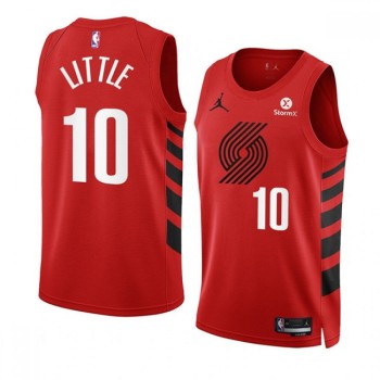 Men's Portland Trail Blazers #10 Nassir Little 2022/23 Red Statement Edition Swingman Stitched Basketball Jersey Men's Portland Trail Blazers #10 Nassir Little 2022/23 Red Statement Edition Swingman Stitched Basketball Jersey