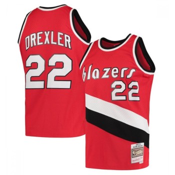 Men's Portland Trail Blazers #22 Clyde Drexler Red Throwback Stitched Basketball Jersey Men's Portland Trail Blazers #22 Clyde Drexler Red Throwback Stitched Basketball Jersey