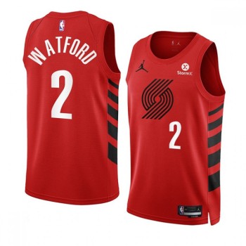 Men's Portland Trail Blazers #2 Trendon Watford 2022/23 Red Statement Edition Swingman Stitched Basketball Jersey Men's Portland Trail Blazers #2 Trendon Watford 2022/23 Red Statement Edition Swingman Stitched Basketball Jersey