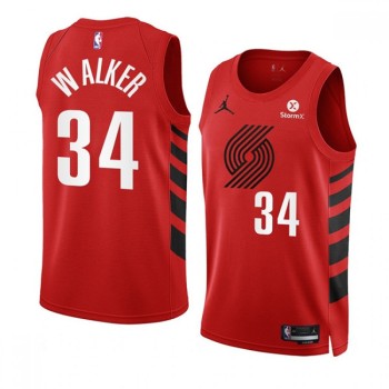 Men's Portland Trail Blazers #34 Jabari Walker 2022/23 Red Statement Edition Swingman Stitched Basketball Jersey Men's Portland Trail Blazers #34 Jabari Walker 2022/23 Red Statement Edition Swingman Stitched Basketball Jersey
