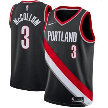 Men's Portland Trail Blazers #3 C.J. McCollum Black Icon Edition Stitched Jersey Men's Portland Trail Blazers #3 C.J. McCollum Black Icon Edition Stitched Jersey