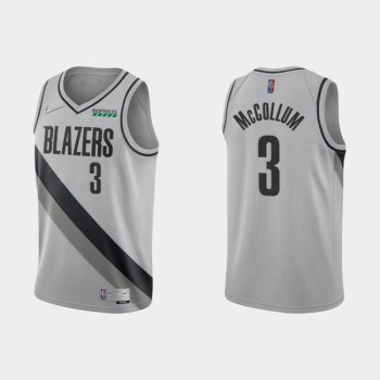 Men's Portland Trail Blazers #3 C.J. McCollum Grey Earned Edition Stitched Basketball Jersey Men's Portland Trail Blazers #3 C.J. McCollum Grey Earned Edition Stitched Basketball Jersey
