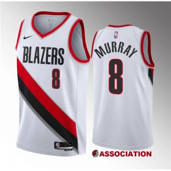 Men's Portland Trail Blazers #8 Kris Murray White 2023 Draft Association Edition Stitched Basketball Jersey Men's Portland Trail Blazers #8 Kris Murray White 2023 Draft Association Edition Stitched Basketball Jersey