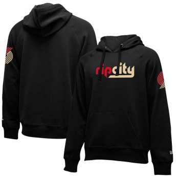 Men's Portland Trail Blazers Black City Edition Logo Essential Pullover Hoodie Men's Portland Trail Blazers Black City Edition Logo Essential Pullover Hoodie