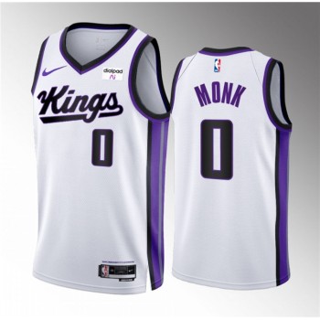 Men's Sacramento Kings #0 Malik Monk White 2023/24 Association Edition Swingman Stitched Basketball Jersey Men's Sacramento Kings #0 Malik Monk White 2023/24 Association Edition Swingman Stitched Basketball Jersey