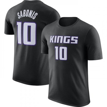 Men's Sacramento Kings #10 Domantas Sabonis Black 2022/23 Statement Edition Name & Number T-Shirt Men's Sacramento Kings #10 Domantas Sabonis Black 2022/23 Statement Edition Name & Number T-Shirt