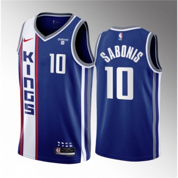 Men's Sacramento Kings #10 Domantas Sabonis Blue 2023/24 City Edition Stitched Basketball Jersey Men's Sacramento Kings #10 Domantas Sabonis Blue 2023/24 City Edition Stitched Basketball Jersey