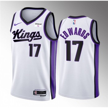 Men's Sacramento Kings #17 Kessler Edwards White 2023/24 Association Edition Stitched Basketball Jersey Men's Sacramento Kings #17 Kessler Edwards White 2023/24 Association Edition Stitched Basketball Jersey