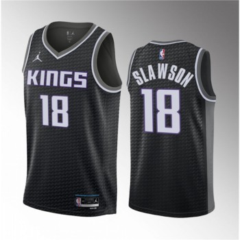 Men's Sacramento Kings #18 Jalen Slawson Black 2023 Draft Statement Edition Stitched Jersey Men's Sacramento Kings #18 Jalen Slawson Black 2023 Draft Statement Edition Stitched Jersey