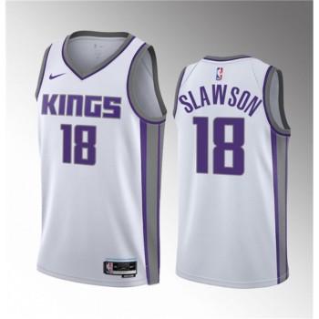 Men's Sacramento Kings #18 Jalen Slawson White 2023 Draft Association Edition Stitched Jersey Men's Sacramento Kings #18 Jalen Slawson White 2023 Draft Association Edition Stitched Jersey