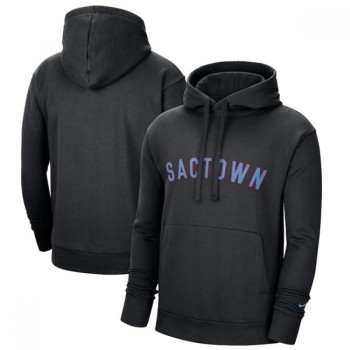 Men's Sacramento Kings 2021 Black City Edition Essential Logo Fleece Pullover Hoodie Men's Sacramento Kings 2021 Black City Edition Essential Logo Fleece Pullover Hoodie