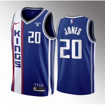 Men's Sacramento Kings #20 Colby Jones Blue 2023/24 City Edition Stitched Basketball Jersey Men's Sacramento Kings #20 Colby Jones Blue 2023/24 City Edition Stitched Basketball Jersey
