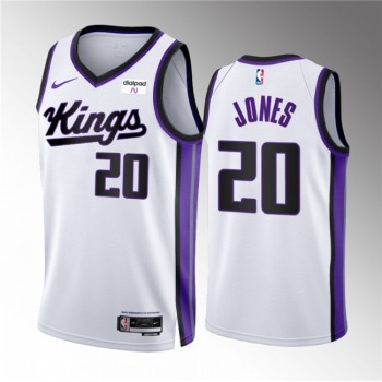 Men's Sacramento Kings #20 Colby Jones White 2023/24 Association Edition Stitched Basketball Jersey Men's Sacramento Kings #20 Colby Jones White 2023/24 Association Edition Stitched Basketball Jersey