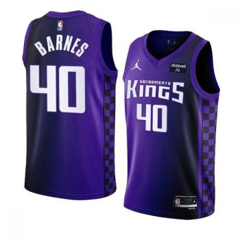Men's Sacramento Kings #40 Harrison Barnes Purple 2023/24 Statement Edition Swingman Stitched Basketball Jersey Men's Sacramento Kings #40 Harrison Barnes Purple 2023/24 Statement Edition Swingman Stitched Basketball Jersey