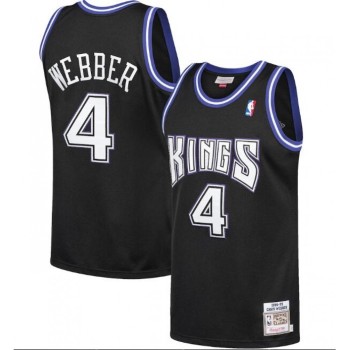 Men's Sacramento Kings #4 Chris Webber Black 1998-1999 Throwback Stitched Jersey Men's Sacramento Kings #4 Chris Webber Black 1998-1999 Throwback Stitched Jersey