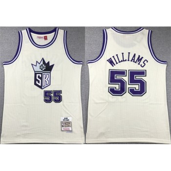 Men's Sacramento Kings #55 Jason Williams White Throwback Stitched Jersey Men's Sacramento Kings #55 Jason Williams White Throwback Stitched Jersey