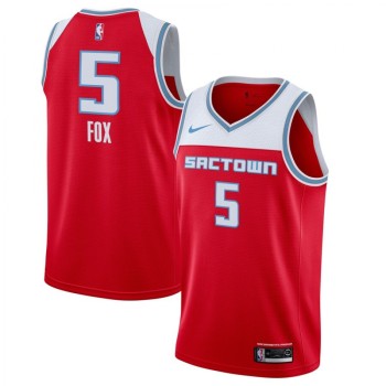 Men's Sacramento Kings #5 De'Aaron Fox Red 2019 City Edition Swingman Stitched NBA Jersey Men's Sacramento Kings #5 De'Aaron Fox Red 2019 City Edition Swingman Stitched NBA Jersey