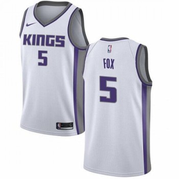 Men's Sacramento Kings #5 De'Aaron Fox White Stitched Jersey Men's Sacramento Kings #5 De'Aaron Fox White Stitched Jersey