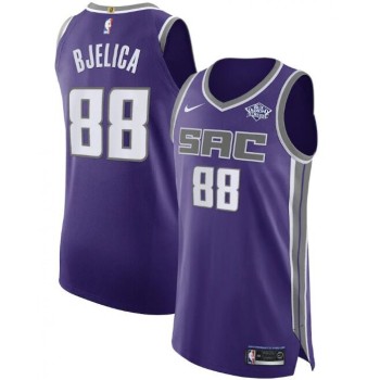 Men's Sacramento Kings #88 Nemanja Bjelica Purple Icon Editon Stitched Jersey