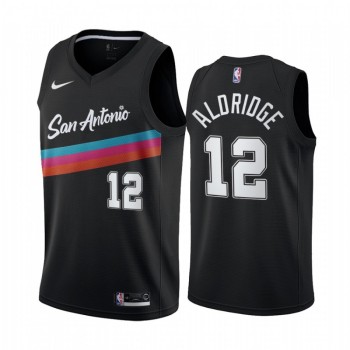 Men's San Antonio Spurs #12 LaMarcus Aldridge 2020 Black City Edition Stitched Jersey Men's San Antonio Spurs #12 LaMarcus Aldridge 2020 Black City Edition Stitched Jersey