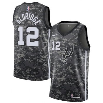 Men's San Antonio Spurs #12 Lamarcus Aldridge Black City Edition Swingman Stitched Jersey Men's San Antonio Spurs #12 Lamarcus Aldridge Black City Edition Swingman Stitched Jersey