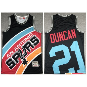 Men's San Antonio Spurs #21 Tim Duncan Black Big Face Stitched Jersey Men's San Antonio Spurs #21 Tim Duncan Black Big Face Stitched Jersey