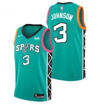 Men's San Antonio Spurs #3 Keldon Johnson Teal 2022 City Edition Swingman Stitched Jersey Men's San Antonio Spurs #3 Keldon Johnson Teal 2022 City Edition Swingman Stitched Jersey