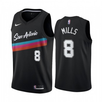 Men's San Antonio Spurs #8 Patty Mills 2020 Black City Edition Stitched Jersey Men's San Antonio Spurs #8 Patty Mills 2020 Black City Edition Stitched Jersey