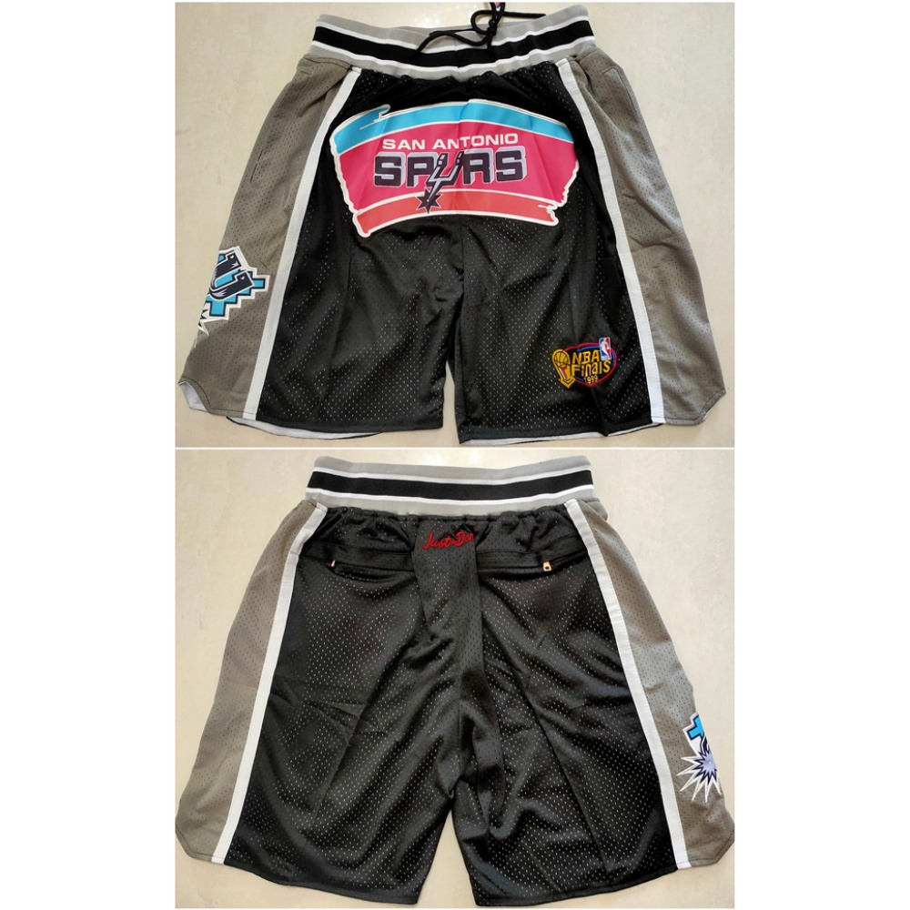 Men's San Antonio Spurs Black/Grey Shorts (Run Small)