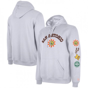 Men's San Antonio Spurs White 2023/24 City Edition Pullover Hoodie Men's San Antonio Spurs White 2023/24 City Edition Pullover Hoodie