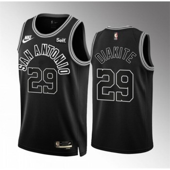 Men's San Antonio Spurs #29 Mamadi Diakite Black Icon Edition Stitched Basketball Jersey Men's San Antonio Spurs #29 Mamadi Diakite Black Icon Edition Stitched Basketball Jersey