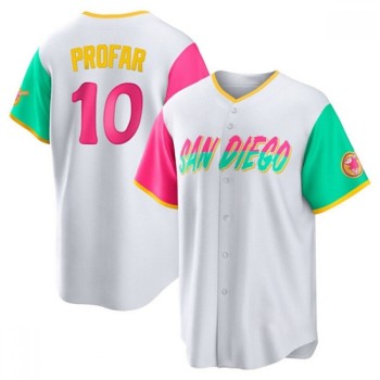 Men's San Diego Padres #10 Jurickson Profar 2022 White City Connect Cool Base Stitched Jersey Men's San Diego Padres #10 Jurickson Profar 2022 White City Connect Cool Base Stitched Jersey