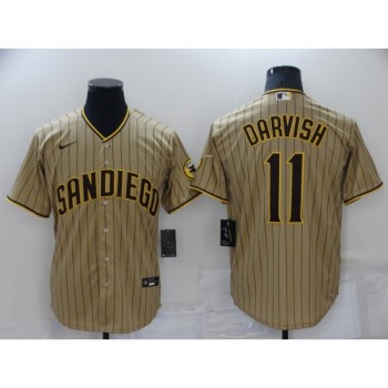 Men's San Diego Padres #11 Yu Darvish Brown Cool Base Stitched Jersey Men's San Diego Padres #11 Yu Darvish Brown Cool Base Stitched Jersey