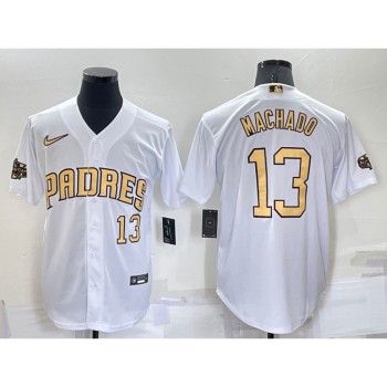Men's San Diego Padres #13 Manny Machado 2022 All-Star White Cool Base Stitched Baseball Jersey Men's San Diego Padres #13 Manny Machado 2022 All-Star White Cool Base Stitched Baseball Jersey