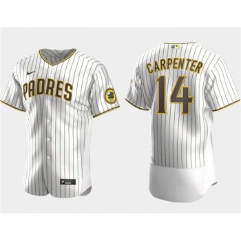 Men's San Diego Padres #14 Matt Carpenter White Flex Base Stitched Baseball Jersey Men's San Diego Padres #14 Matt Carpenter White Flex Base Stitched Baseball Jersey