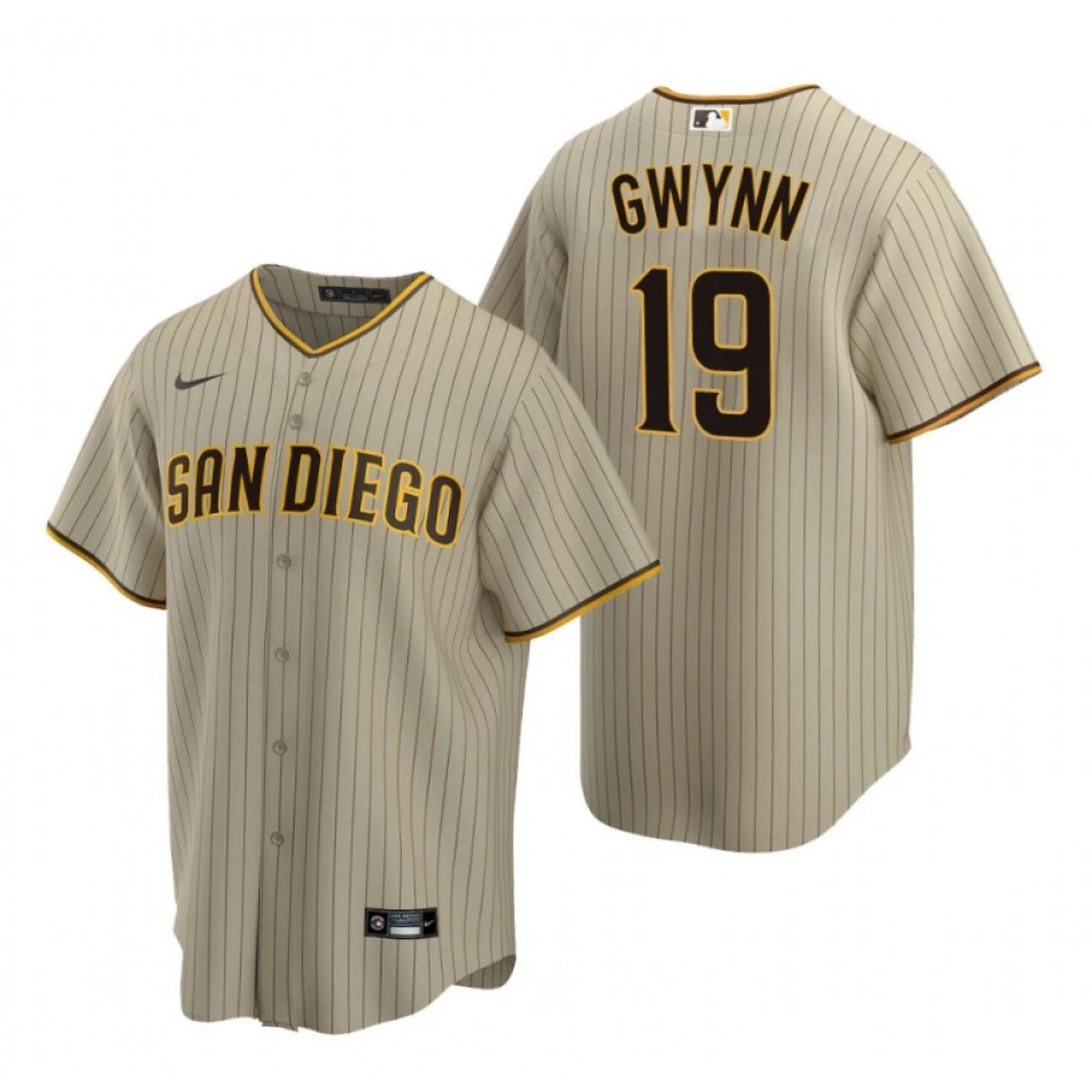 Men's San Diego Padres #19 Tony Gwynn Brown Cool Base Stitched Jersey