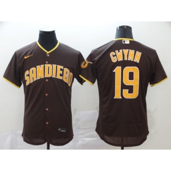 Men's San Diego Padres #19 Tony Gwynn Coffee Flex Base Stitched MLB Jersey Men's San Diego Padres #19 Tony Gwynn Coffee Flex Base Stitched MLB Jersey