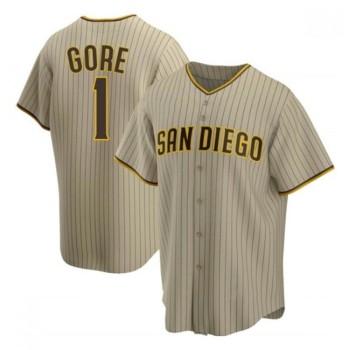 Men's San Diego Padres #1 MacKenzie Gore Brown Cool Base Stitched Jersey Men's San Diego Padres #1 MacKenzie Gore Brown Cool Base Stitched Jersey