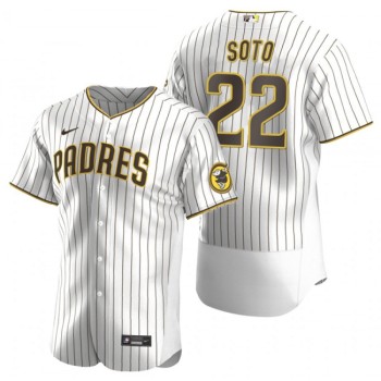 Men's San Diego Padres #22 Juan Soto White Flex Base Stitched Baseball Jersey Men's San Diego Padres #22 Juan Soto White Flex Base Stitched Baseball Jersey