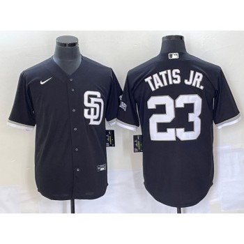 Men's San Diego Padres #23 Fernando Tatis Jr. Black Cool Base Stitched Baseball Jersey Men's San Diego Padres #23 Fernando Tatis Jr. Black Cool Base Stitched Baseball Jersey