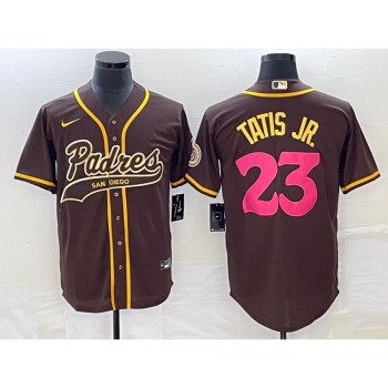 Men's San Diego Padres #23 Fernando Tatis Jr. Brown Cool Base Stitched Baseball Jersey Men's San Diego Padres #23 Fernando Tatis Jr. Brown Cool Base Stitched Baseball Jersey