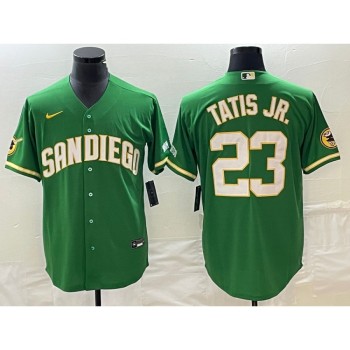 Men's San Diego Padres #23 Fernando Tatis Jr. Green Cool Base Stitched Baseball Jersey Men's San Diego Padres #23 Fernando Tatis Jr. Green Cool Base Stitched Baseball Jersey