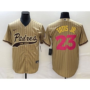 Men's San Diego Padres #23 Fernando Tatis Jr. Tan Cool Base Stitched Baseball Jersey Men's San Diego Padres #23 Fernando Tatis Jr. Tan Cool Base Stitched Baseball Jersey