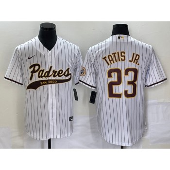 Men's San Diego Padres #23 Fernando Tatis Jr. White Cool Base Stitched Baseball Jersey Men's San Diego Padres #23 Fernando Tatis Jr. White Cool Base Stitched Baseball Jersey