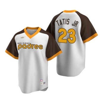 Men's San Diego Padres #23 Fernando Tatis Jr. White Cooperstown Stitched Jersey Men's San Diego Padres #23 Fernando Tatis Jr. White Cooperstown Stitched Jersey