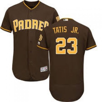 Men's San Diego Padres #23 Fernando Tatis Jr. Coffee Flex Base Stitched MLB Jersey Men's San Diego Padres #23 Fernando Tatis Jr. Coffee Flex Base Stitched MLB Jersey