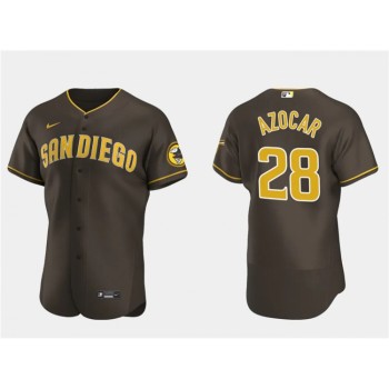 Men's San Diego Padres #28 Jose Azocar Brown Flex Base Stitched Baseball Jersey Men's San Diego Padres #28 Jose Azocar Brown Flex Base Stitched Baseball Jersey