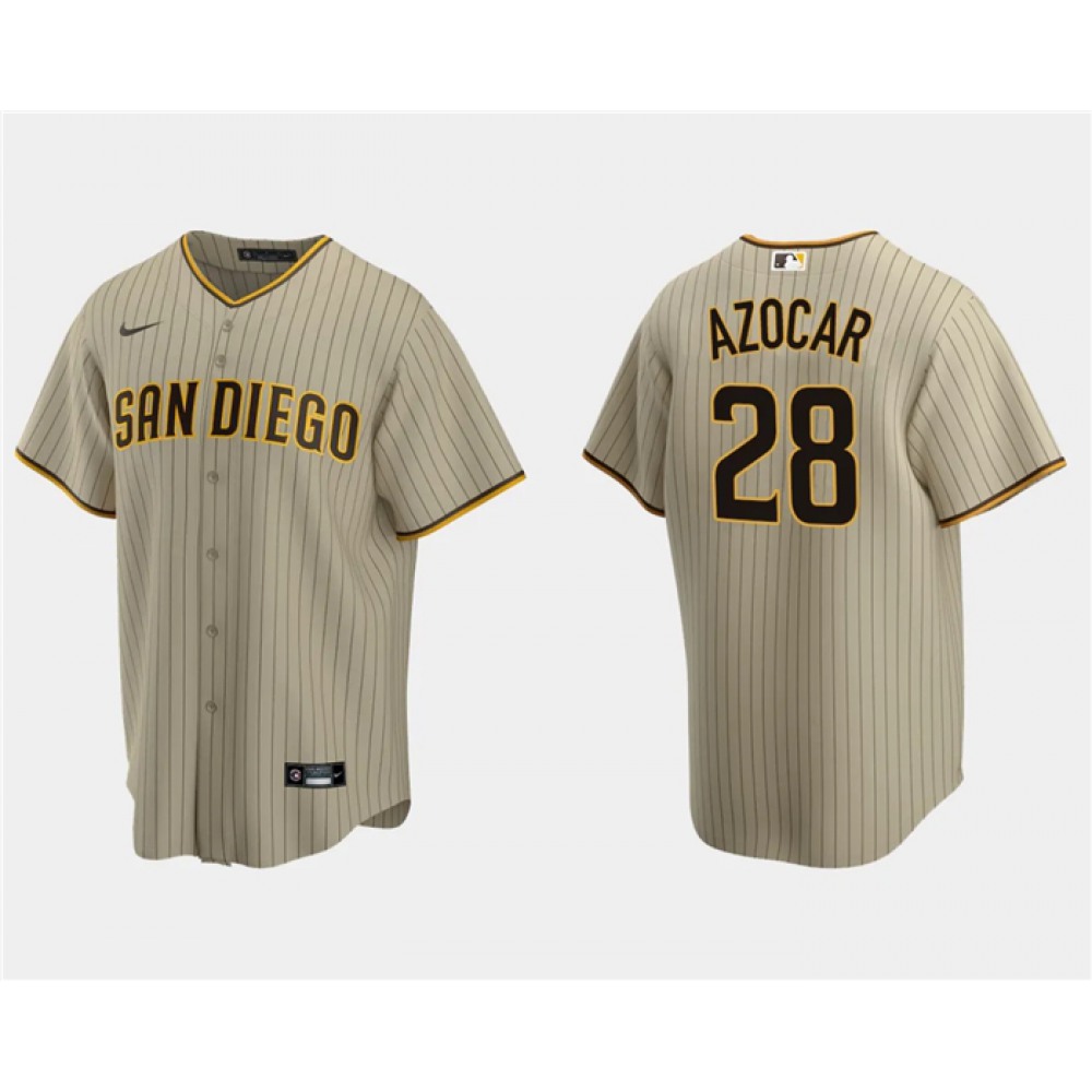 Men's San Diego Padres #28 Jose Azocar Tan Cool Base Stitched Jersey