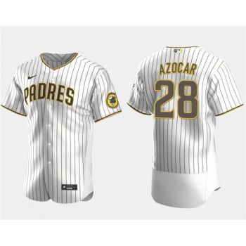 Men's San Diego Padres #28 Jose Azocar White Flex Base Stitched Baseball Jersey Men's San Diego Padres #28 Jose Azocar White Flex Base Stitched Baseball Jersey